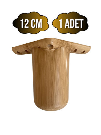 Bohem Yuvarlak 12cm Plastik Ayak Mobilya Masa ve Dolap AYAĞI(12cm)(AHŞAP Desenli)(1 ADET)