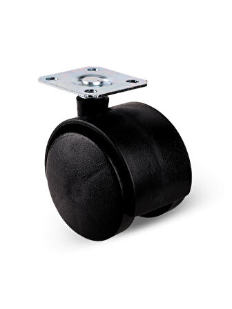Düz Tablalı Tekerlek 50mm Masa Sehpa Dolap Tekeri(SİYAH)(50MM)(4 ADET)