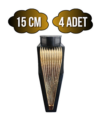STİL 15CM Plastik Ayak Mobilya Masa ve Dolap Ayağı(15CM)(SİYAH - ALTIN)(4 ADET)