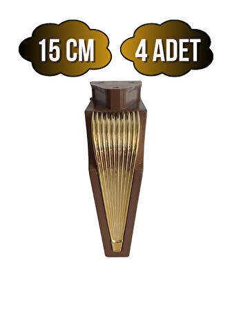 STİL 15CM Plastik Ayak Mobilya Masa ve Dolap Ayağı(15CM)(KAHVERENGİ - ALTIN)(4 ADET)
