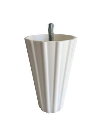 Armut Beyaz Plastik 12cm Ayak 8mm Vidalı Mobilya Koltuk Baza Ayağı(12CM)(BEYAZ)(8MM VİDALI)(4 ADET)