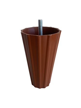 Armut Kahverengi Plastik 12cm 8mm Vidalı Mobilya Koltuk ve Baza Ayağı(12CM)(KAHVERENGİ)(8MM)(4 ADET)