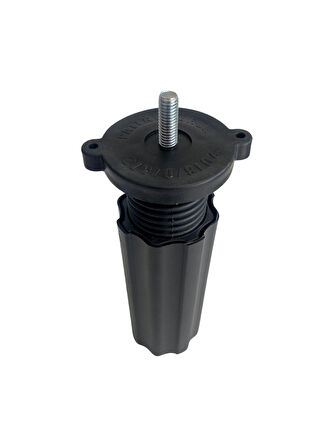 Siyah 14-18cm Ayarlı Plastik Orta Mobilya Masa ve Dolap Ayağı(14-18CM)(SİYAH)(8MM VİDALI)(4 ADET)