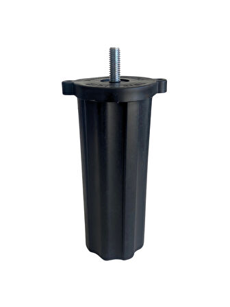 Siyah 14-18cm Ayarlı Plastik Orta Mobilya Masa ve Dolap Ayağı(14-18CM)(SİYAH)(8MM VİDALI)(4 ADET)