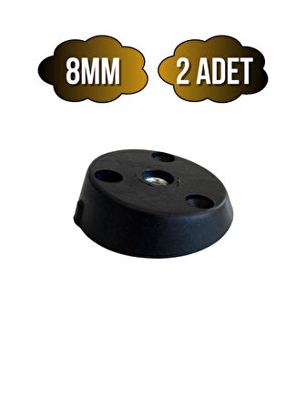 Masa Sehpa Ayağı Eğimli Montaj Aparatı Mobilya Açılı Ayak Tabanı Siyah (M8)(SİYAH)(8MM)(2 ADET)