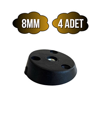 Masa Sehpa Ayağı Eğimli Montaj Aparatı Mobilya Açılı Ayak Tabanı Siyah (M8)(SİYAH)(8MM)(4 ADET)