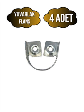 Yuvarlak Metal Askı Borusu Flanşı Dolap ve Mobilya Boru Flanşı(METAL)(BORU ÇAPI:25MM)(4 ADET)