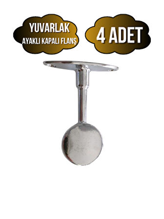 Yuvarlak Ayaklı Kapalı Askı Borusu Flanşı Mobilya Yuvarlak Boru Flanşı(METAL)(BORU ÇAPI:25MM)(4 ADET)