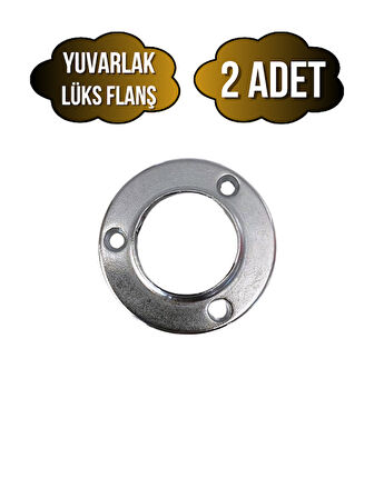 Yuvarlak Lüks Askı Borusu Flanşı Dolap ve Mobilya Boru Flanşı(METAL)(BORU ÇAPI:25MM)(2 ADET)
