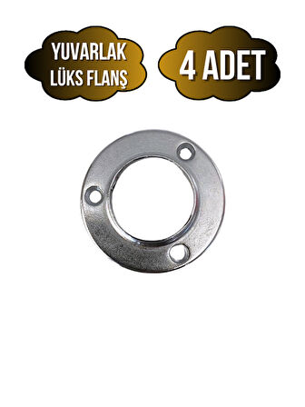 Yuvarlak Lüks Askı Borusu Flanşı Dolap ve Mobilya Boru Flanşı(METAL)(BORU ÇAPI:25MM)(4 ADET)