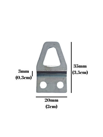 Tablo ve Çerçeve Askı Demiri L Askı Aparatı(METAL)(BOY:35MM EN:20MM)(2 ADET)
