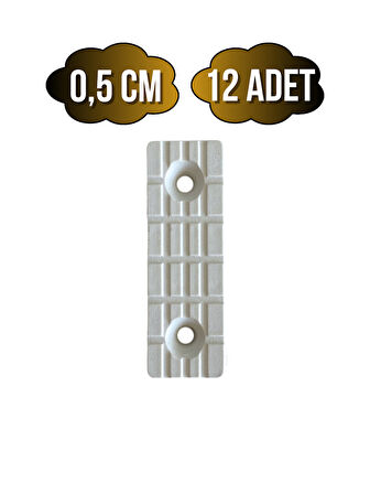 Plastik Beyaz Baza Papuç Dolap ve Mobilya Ayağı(BEYAZ)(12 ADET)(BOY:5CM EN:1,5CM YÜK:0,5CM)