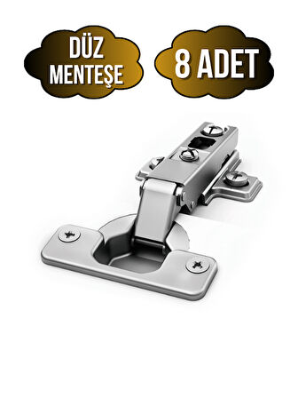 Düz Dolap Kapak Menteşesi Tas Menteşe(DÜZ MENTEŞE)(8 ADET)