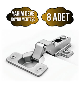 Yarım Deve Dolap Kapak Menteşesi Tas Menteşe(YARIM DEVE MENTEŞE)(8 ADET)