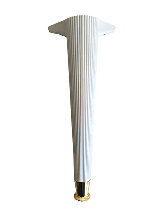 Desenli 40cm Beyaz Plastik Ayak Mobilya Masa Sehpa Dolap Ayağı(40CM)(BEYAZ - ALTIN)(4 ADET)