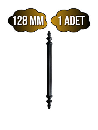 Plastik Siyah Kulp Mobilya ve Dolap Kulpu(SİYAH)(128MM)(1 ADET)