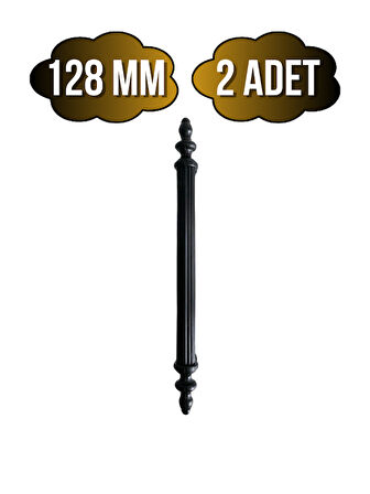 Plastik Siyah Kulp Mobilya ve Dolap Kulpu(SİYAH)(128MM)(2 ADET)