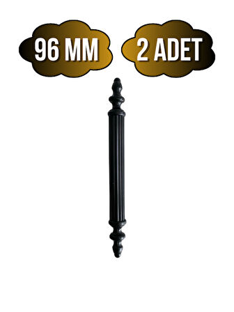 Plastik Siyah Kulp Mobilya ve Dolap Kulpu(SİYAH)(96MM)(2 ADET)