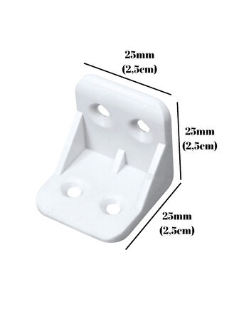 L Bağlantı Plastiği Dolap Köşe Bağlantı Montaj Plastiği(BEYAZ)(20X20X30MM)(16 ADET)