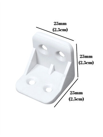 L Bağlantı Plastiği Dolap Köşe Bağlantı Montaj Plastiği(BEYAZ)(20X20X30MM)(8 ADET)