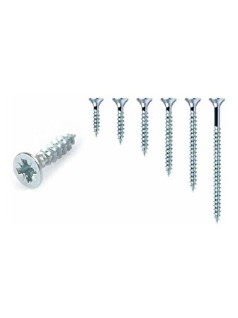 Sunta Vidası 3,5x18mm Çinko Ahşap MDF Montaj Vidası(3,5X18MM)(50 ADET)