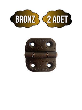 Tavla Menteşesi Stoplu Mobilya Kutu Menteşesi(BRONZ)(2 ADET)(EN:3CM BOY:3CM)