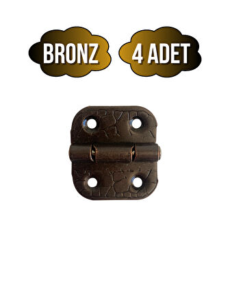 Tavla Menteşesi Stoplu Mobilya Kutu Menteşesi(BRONZ)(4 ADET)(EN:3CM BOY:3CM)