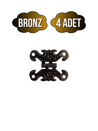 Kelebek Tavla Menteşesi Mobilya Kutu Menteşesi(BRONZ)(4 ADET)(EN:3CM BOY:2CM)