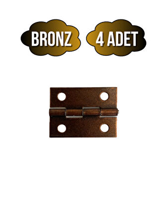 Bronz Tavla Menteşesi Mobilya Kutu Menteşesi(BRONZ)(4 ADET)(EN:3CM BOY:2CM)