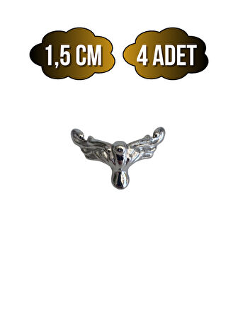 Anka 1.5cm Metal Ayak Çeyiz ve Hediye Kutusu Mobilya Ayağı(1.5CM)(GÜMÜŞ)(4 ADET)