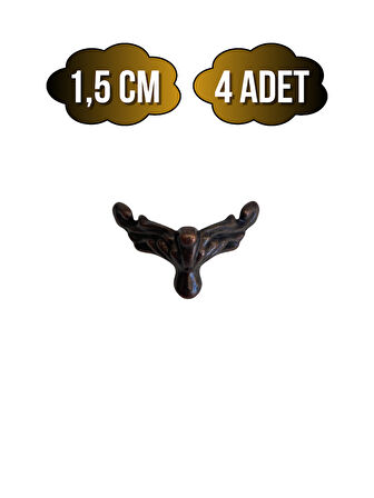 Anka 1.5cm Metal Ayak Çeyiz ve Hediye Kutusu Mobilya Ayağı(1.5CM)(BRONZ)(4 ADET)