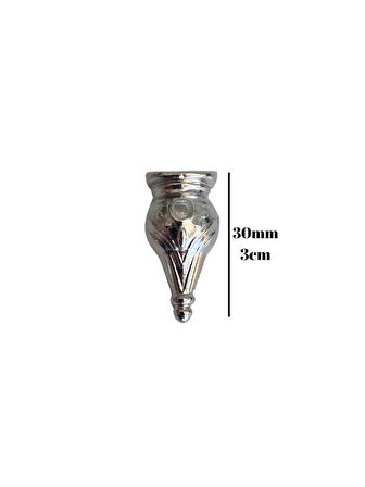 Tombik 3cm Metal Ayak Çeyiz ve Hediye Kutusu Mobilya Ayağı(3CM)(GÜMÜŞ - KROM)(4 ADET)