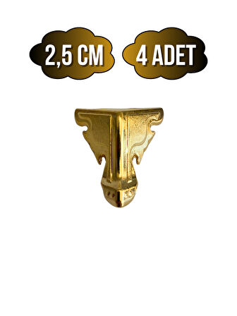 Kelebek Düz 2.5cm Metal Ayak Çeyiz ve Hediye Kutusu Mobilya Ayağı(2.5CM)(ALTIN)(4 ADET)