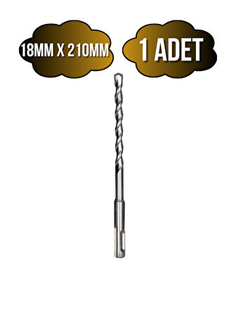 Beton Hilti Ucu Duvar Delme Hilti Delici Matkap Ucu(DELİCİ)(18MM X 210MM)(1 ADET)