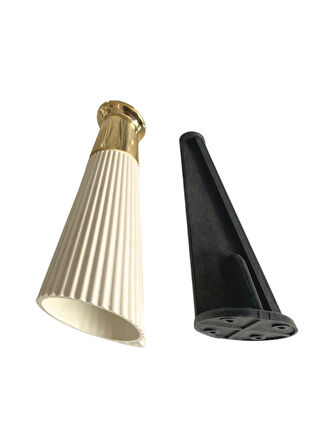 Yatay Desenli 15cm Krem Plastik Ayak Mobilya Masa ve Dolap Ayağı(KREM ALTIN)(15CM)(4 ADET)
