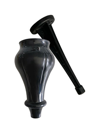 Tombul Siyah 15cm Plastik Ayak Mobilya Masa ve Dolap Ayağı(SİYAH)(15CM)(4 ADET)