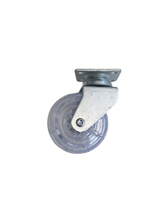 Düz Tabla Şeffaf Lastik Masa Tekeri Sehpa Tekeri(7CM)(METAL)(ŞEFFAF)(50x20MM)(4 ADET)