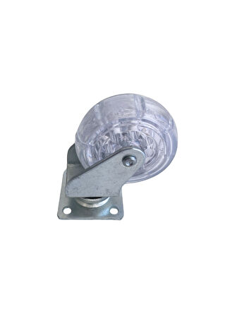 Düz Tabla Şeffaf Lastik Masa Tekeri Sehpa Tekeri(7CM)(METAL)(ŞEFFAF)(50x20MM)(4 ADET)