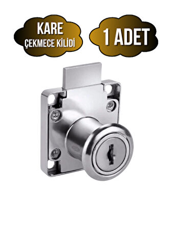 Kare Çekmece Kilidi Anahtarlı Dolap Mobilya Kilidi(KARE)(1 ADET)