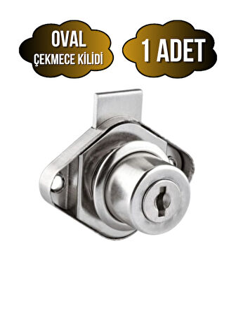 Oval Çekmece Kilidi Anahtarlı Dolap Mobilya Kilidi(OVAL)(1 ADET)
