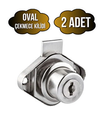 Oval Çekmece Kilidi Anahtarlı Dolap Mobilya Kilidi(OVAL)(2 ADET)