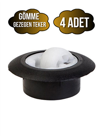 Gömme Gezegen Sehpa Tekeri Gizli Yuvarlak Masa Tekeri(SİYAH)(4 ADET)(İÇ ÇAPI:35MM DIŞ ÇAPI:53MM)