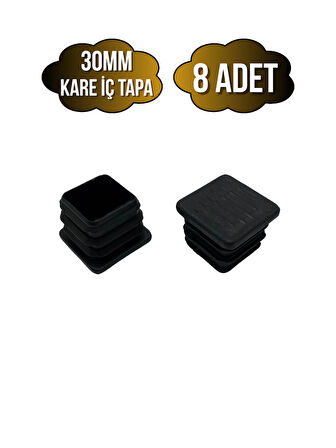 Kare Demir Profil İç Tapa Geçme Plastik Ayak Geçme Koruma Plastiği(30MM)(8 ADET)(SİYAH)