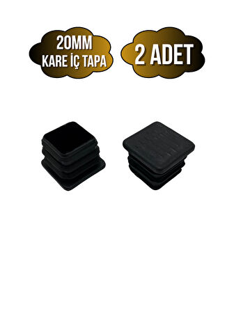 Kare Demir Profil İç Tapa Geçme Plastik Ayak Geçme Koruma Plastiği(20MM)(2 ADET)(SİYAH)