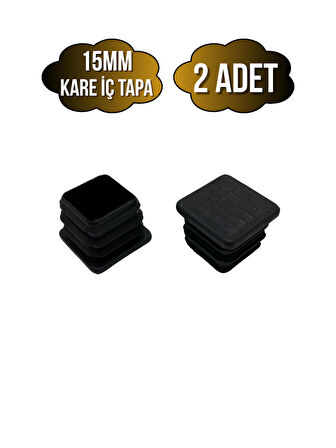 Kare Demir Profil İç Tapa Geçme Plastik Ayak Geçme Koruma Plastiği(15MM)(2 ADET)(SİYAH)