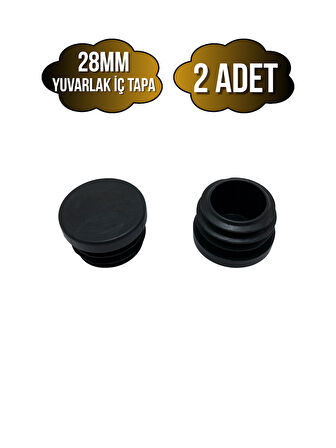 Yuvarlak Demir Profil İç Tapa Geçme Plastik Ayak Geçme Koruma Plastiği(28MM)(2 ADET)(SİYAH)