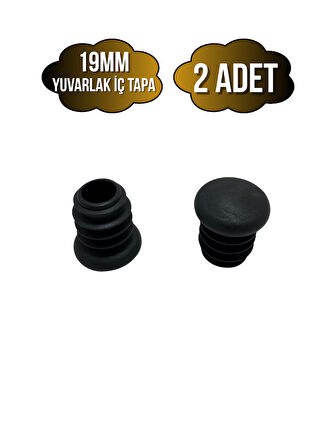 Yuvarlak Demir Profil İç Tapa Geçme Plastik Ayak Geçme Koruma Plastiği(19MM)(2 ADET)(SİYAH)
