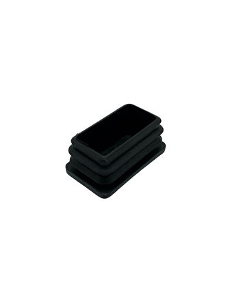 Dikdörtgen Demir Profil İç Tapa Geçme Plastik Ayak Geçme Koruma Plastiği(30MM x 20MM)(4 ADET)(SİYAH)