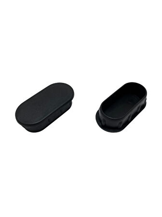 Oval Demir Profil İç Tapa Geçme Plastik Ayak Geçme Koruma Plastiği(40MM x 20MM)(2 ADET)(SİYAH)