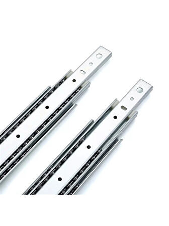 Teleskobik 35MM Çekmece Ray Bilyeli Mobilya Dolap Rayı(45CM)(35MM)(4 TAKIM)(KROM)